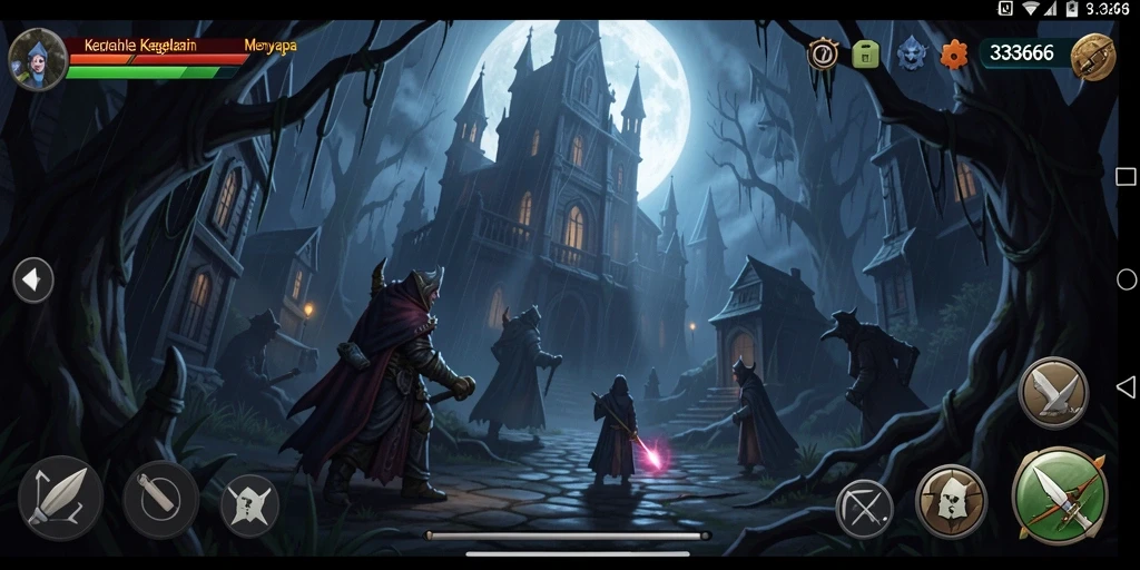 Screenshot gameplay mempertunjukkan suasana mencekam dalam game horror.
