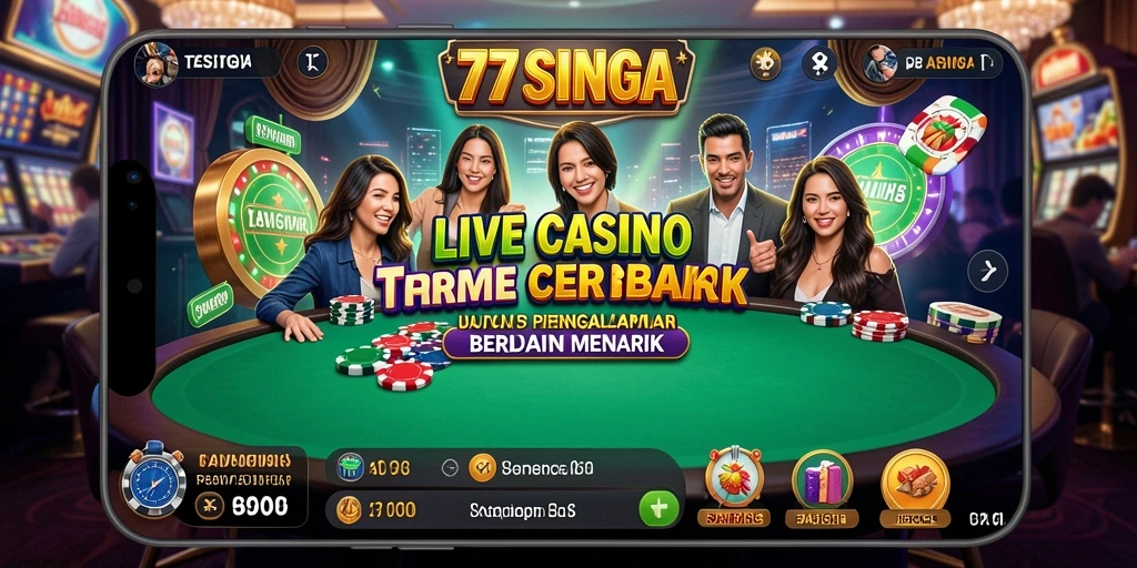 Tampilan gameplay menarik di aplikasi Live Casino 77SINGA.