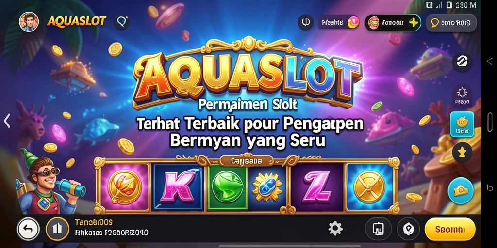 Screenshot utama AQUASLOT menampilkan gameplay yang memukau dan interaktif.