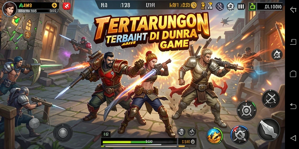 Screenshot AW8 menunjukkan aksi pertarungan yang mendebarkan.