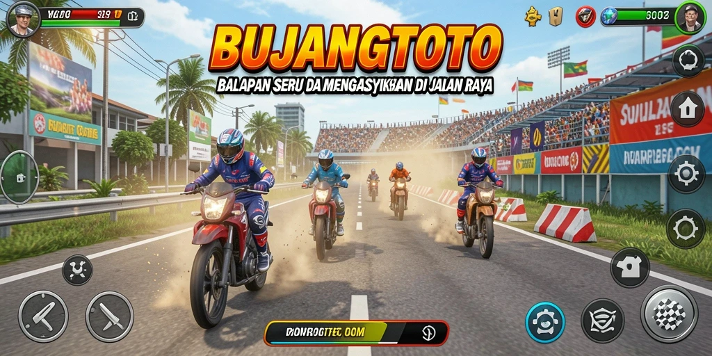 Tampilan gameplay balap seru di BUJANGTOTO yang menegangkan.