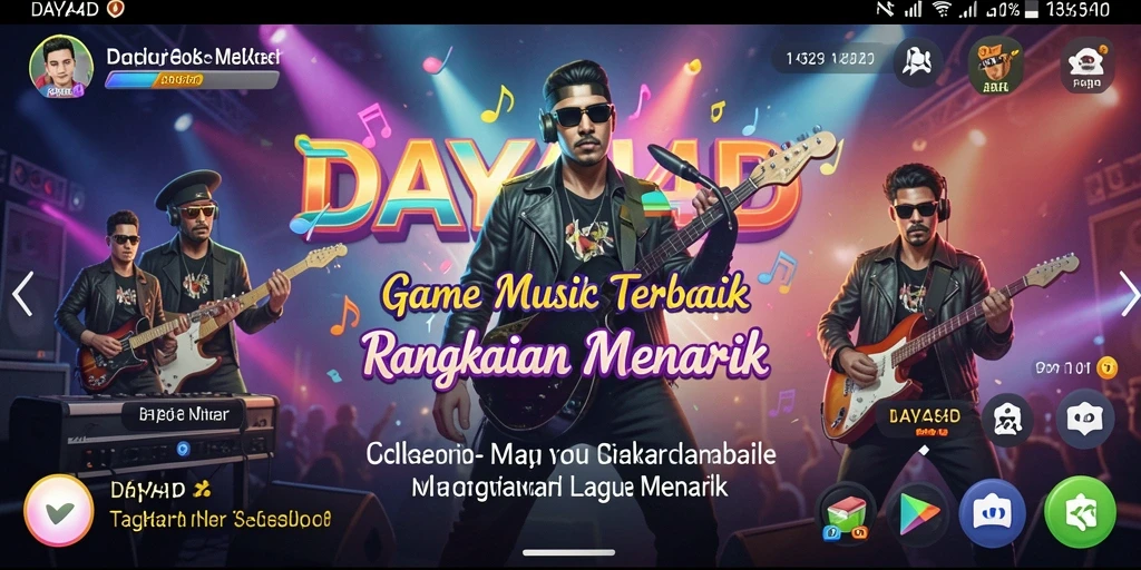Tampilan gameplay DAYA4D menampilkan keseruan bernyanyi musik.