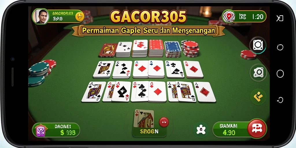 Tampilan gameplay seru dari GACOR305 saat bermain Gaple.