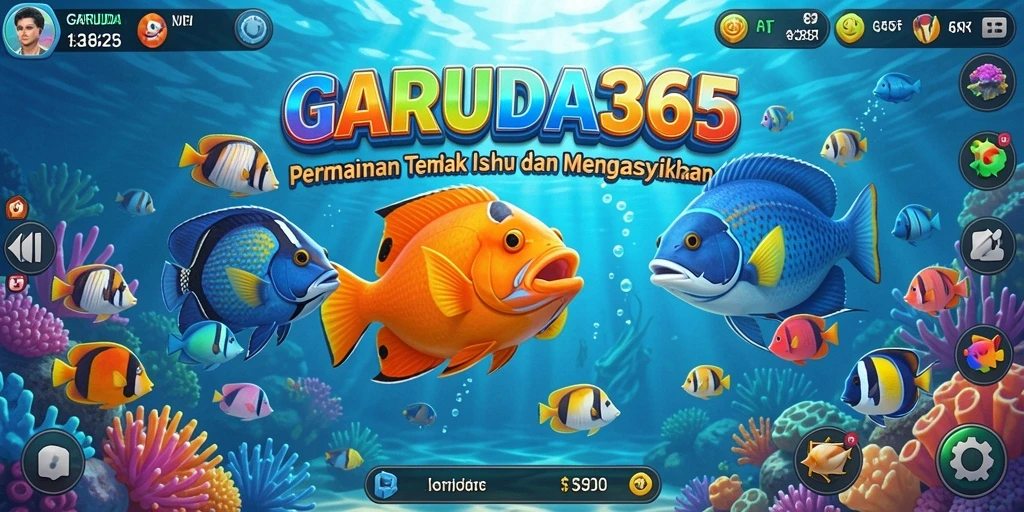 Tampilan gameplay menarik dari GARUDA365 saat menembak ikan.
