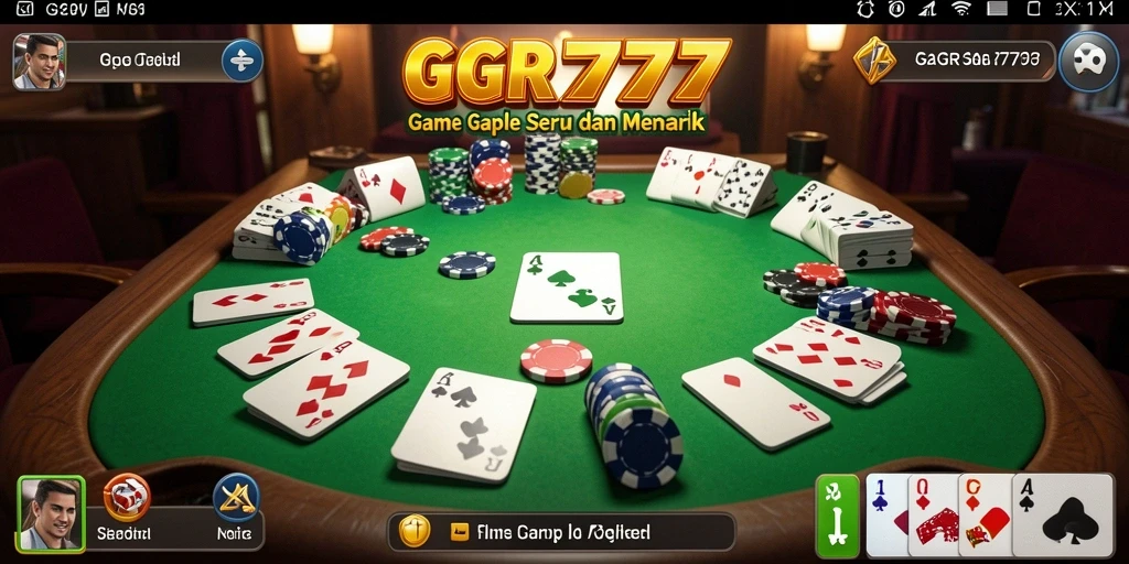 Screenshot utama GGR7777 menampilkan gameplay gaple yang seru.