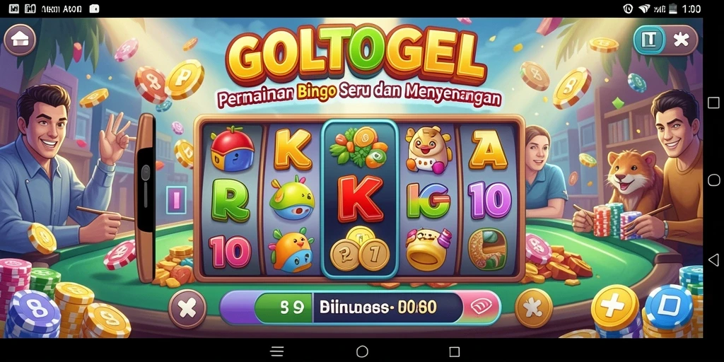 Tampilan gameplay GOLTOGEL yang seru dan menggembirakan.