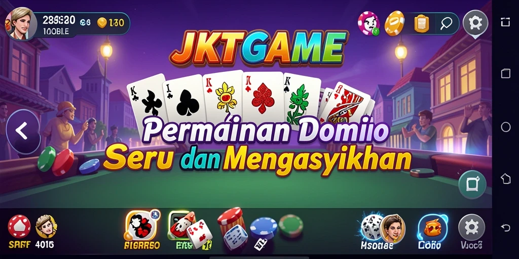 Tangkapan layar gameplay JKTGAME menunjukkan keseruan bermain Domino.