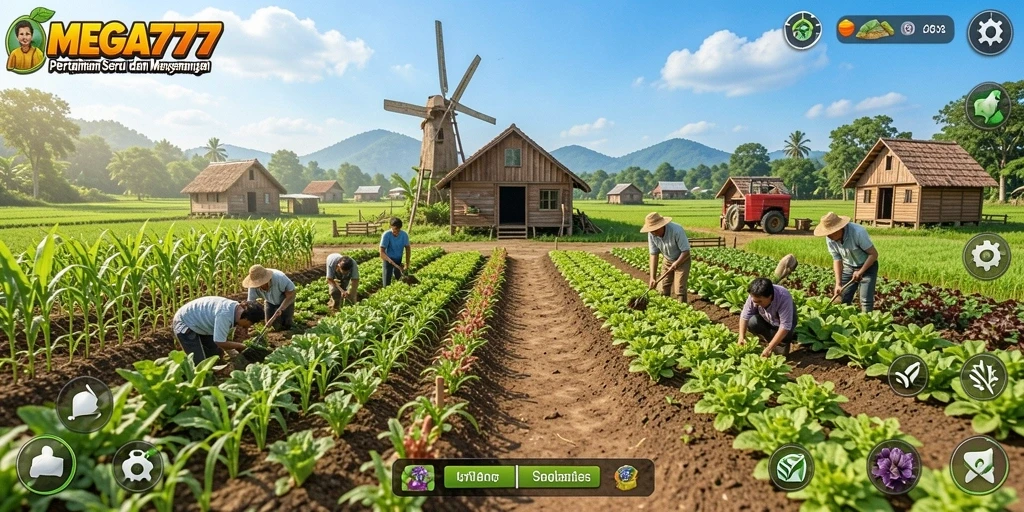 Screenshot gameplay MEGA777 yang menunjukkan pengalaman bercocok tanam yang menarik.