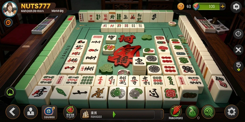 Tampilan gameplay <strong>NUTS777</strong> yang seru dan menarik di dunia Mahjong.