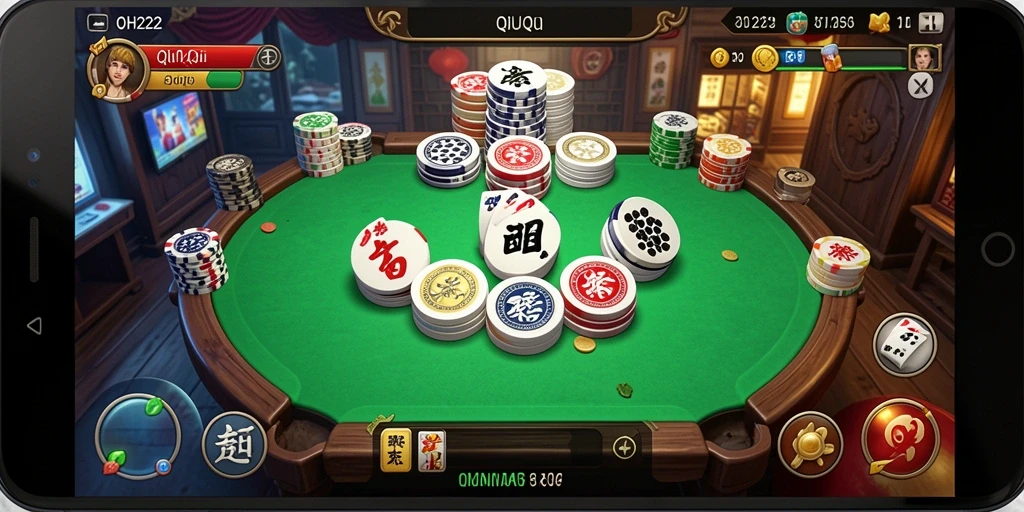 Tampilan menarik dari gameplay QiuQiu di OH222.