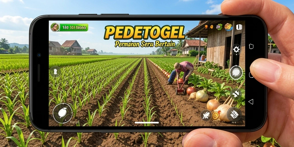 Tampilan gameplay PEDETOGEL yang menarik saat bertani.