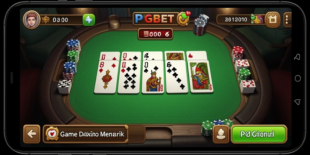 Tampilan gameplay seru di PGBET dengan kartu Domino.