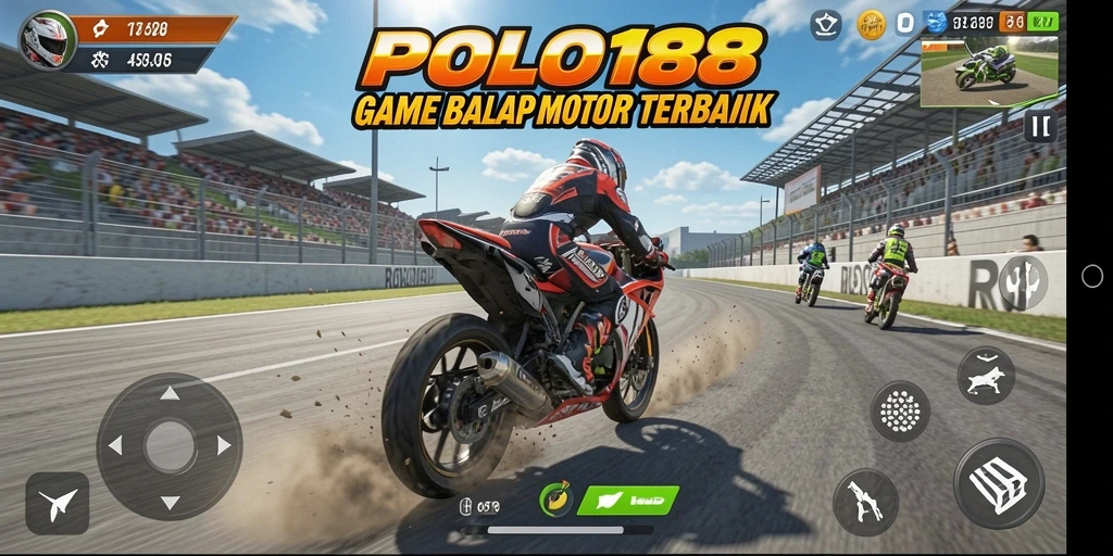 Tangkapan layar POLO188 dengan aksi balap motor yang mendebarkan.