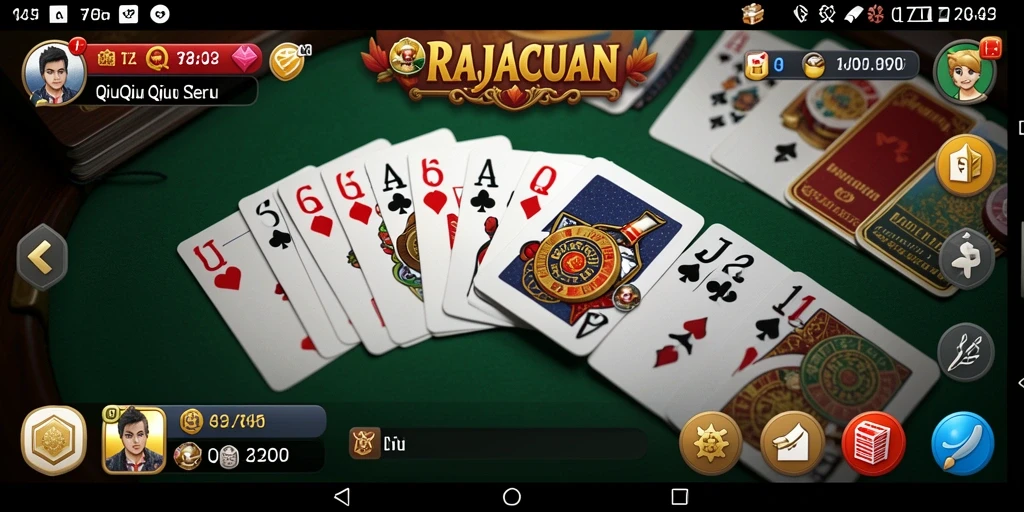 Screenshot gameplay RAJACUAN yang menunjukkan aksi seru permainan QiuQiu.