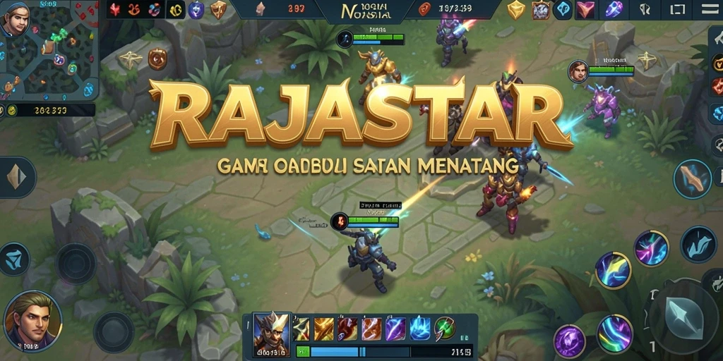 Tampilkan aksi seru gameplay RAJASTAR di arena MOBA.