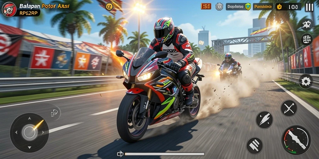 Gameplay seru balapan motor di RP62RP.