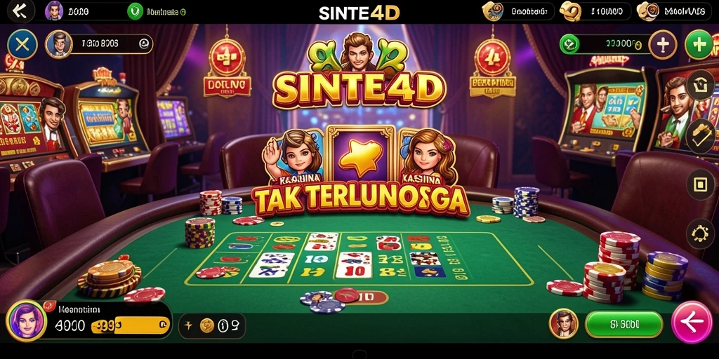 Tampilan gameplay mendebarkan di SINTE4D dengan banyak pilihan permainan kasino.