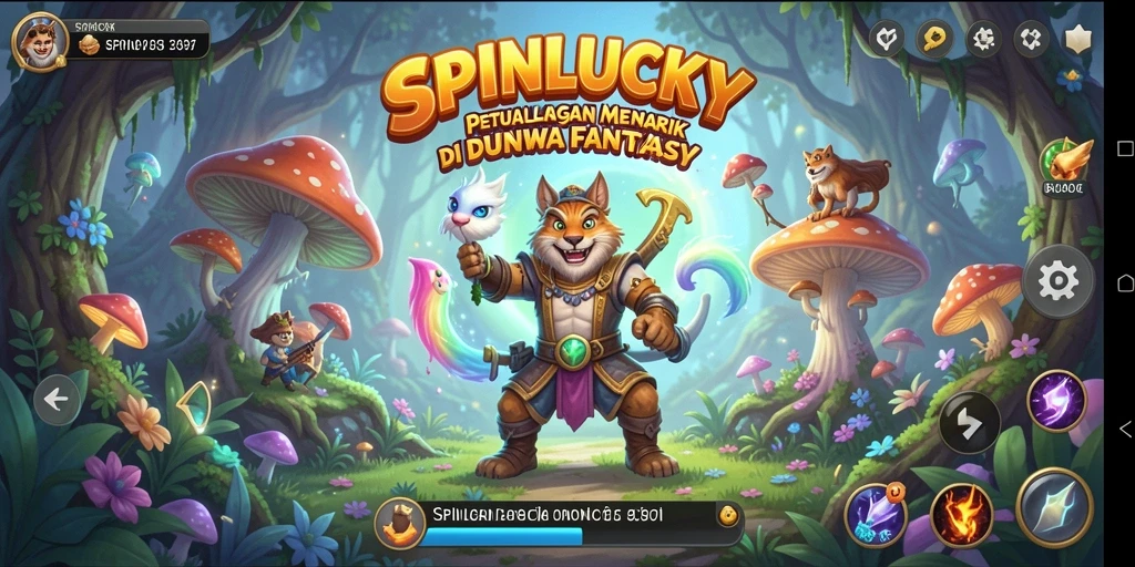 Tangkapan layar gameplay menarik dari SPINLUCKY di dunia fantasi.